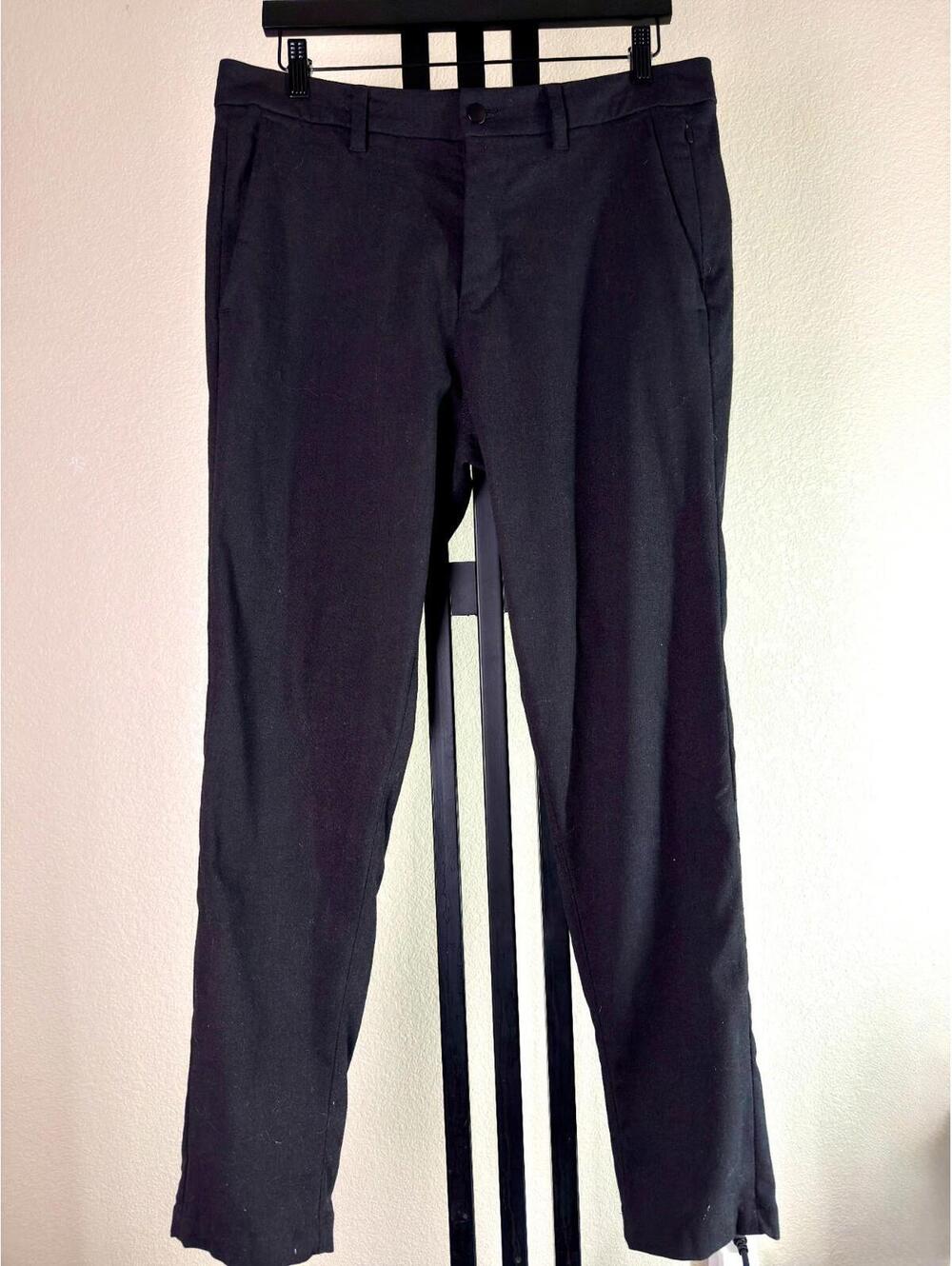 Lululemon Commission Pant Slim Wool Blend Men 34 Black Stretch Dress Trouse